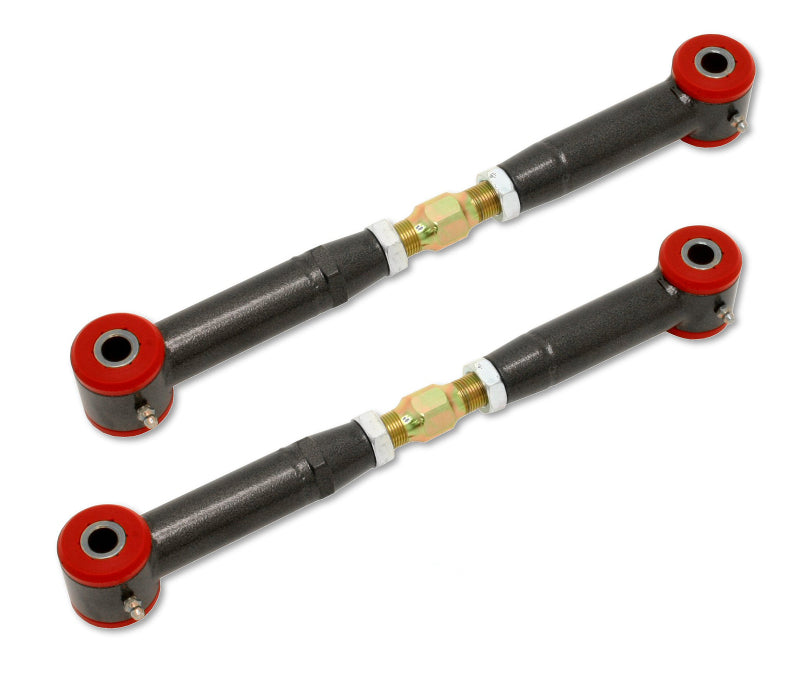 BMR 10-15 5th Gen Camaro Rear Adj. Toe Rods (Polyurethane) - Black Hammertone - Mo-Moto