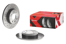 Brembo 01-09 Volvo S60/99-06 S80/01-07 V70 Rear Premium Xtra Cross Drilled UV Coated Rotor - Mo-Moto