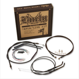 Burly Brand Control Kit 12in T-Bar - Black - Mo-Moto
