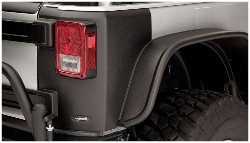 Bushwacker 07-18 Jeep Wrangler Trail Armor Rear Corners - Black - Mo-Moto