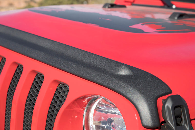 Bushwacker 18-19 Jeep Wrangler Rubicon/Sport//Unlimited/Sport S Hood Stone Guard- Black - Mo-Moto