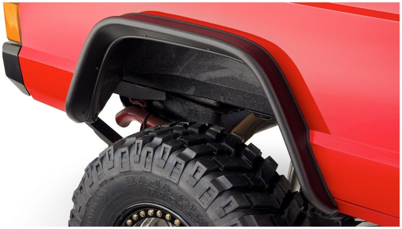 Bushwacker 84-01 Jeep Cherokee Flat Style Flares 4pc - Black - Mo-Moto