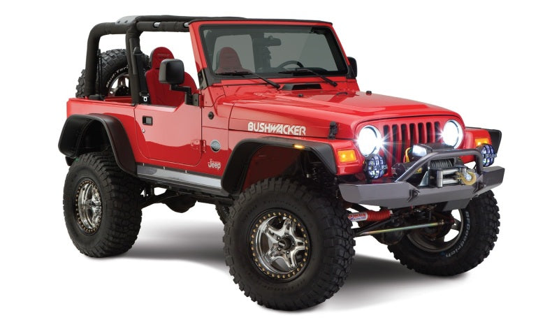 Bushwacker 97-06 Jeep Wrangler Flat Style Flares 4pc - Black - Mo-Moto