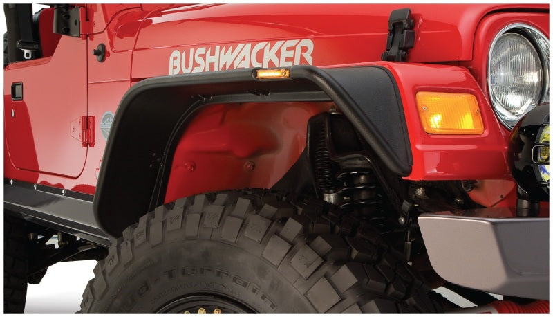 Bushwacker 97-06 Jeep Wrangler Flat Style Flares 4pc - Black - Mo-Moto