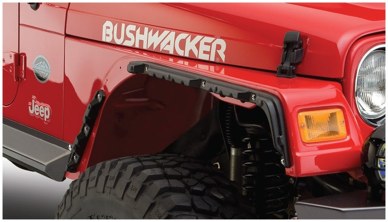 Bushwacker 97-06 Jeep Wrangler Flat Style Flares 4pc - Black - Mo-Moto