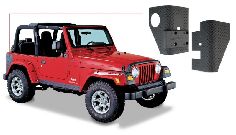 Bushwacker 97-06 Jeep Wrangler Trail Armor Rear Corners - Black - Mo-Moto