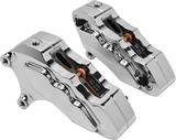 6 Pist Front Dual Caliper Kit Chrome 00-Up W/ 13