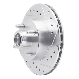 R1 78-93 Ford Granada Front Right Drilled & Slotted Silver Brake Rotor