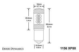 Diode Dynamics 1156 XP80 LED Bulb - Red Four