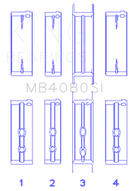 King Engine Bearings Gmc 2.8L/3.4L V6 173Ci/207Ci (Size +0.50mm) Main Bearing Set