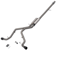 Load image into Gallery viewer, 2014-2018 Silverado/Sierra QTP Screamer Split Rear Exit Cat Back Black Tips