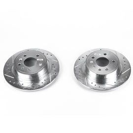 Power Stop 99-10 Saab 9-5 Rear Evolution Drilled & Slotted Rotors - Pair