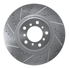 R1 2001-2006 BMW M3 Right Front Drilled & Slotted Silver Brake Rotor