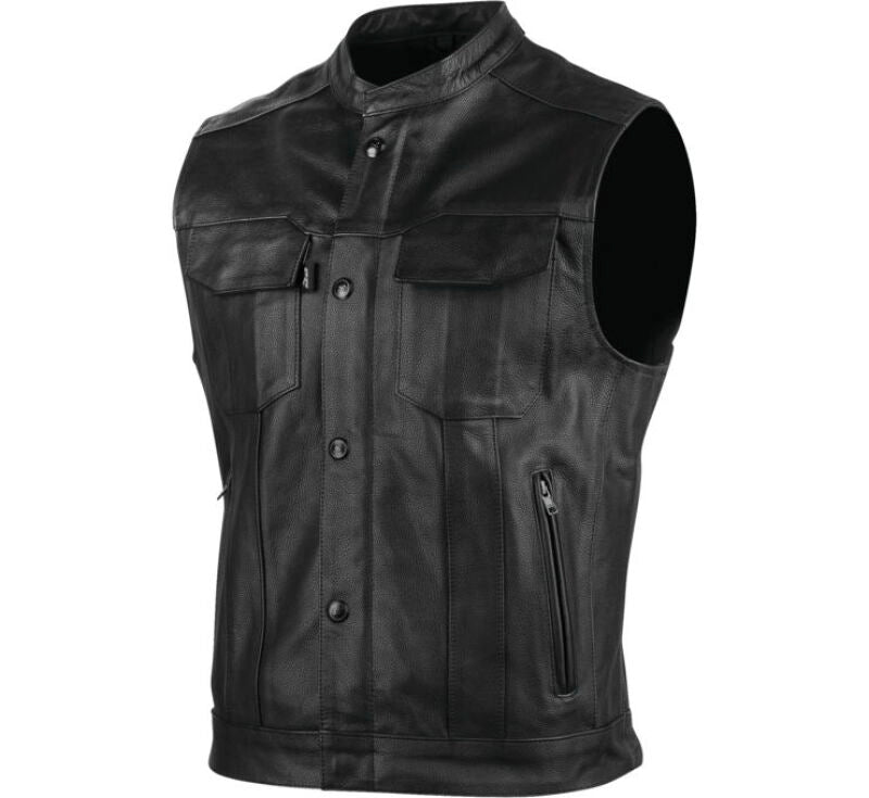 Speed and Strength Band Of Brothers Leather Vest Black - Medium