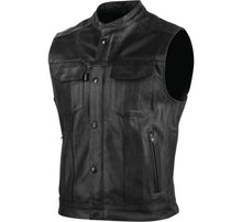 Load image into Gallery viewer, Speed and Strength Band Of Brothers Leather Vest Black - Medium