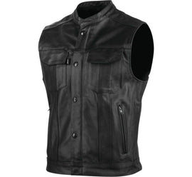 Speed and Strength Band Of Brothers Leather Vest Black - Medium