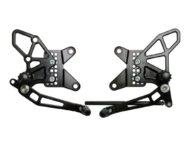 Vortex Racing 09-12 Kawasaki ZX600 Ninja ZX-6R Adjustable Rearsets- Black