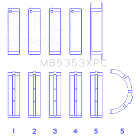 King Ford 281 4.6L SOHC 16v  Performance Main Bearing Set - Coated