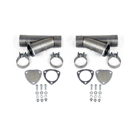 Granatelli 2.25in Aluminized Mild Steel Manual Dual Exhaust Cutout w/Slip Fit & Band Clamps