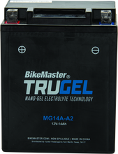 Load image into Gallery viewer, BikeMaster TruGel Battery MG14A-A2