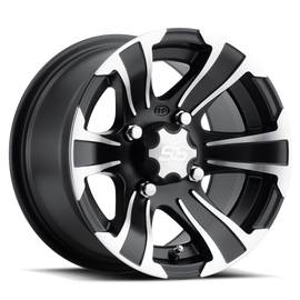 ITP SS 312 14x6 / 4x110 BP / 4+2 Offset Black w/ Machined Wheel