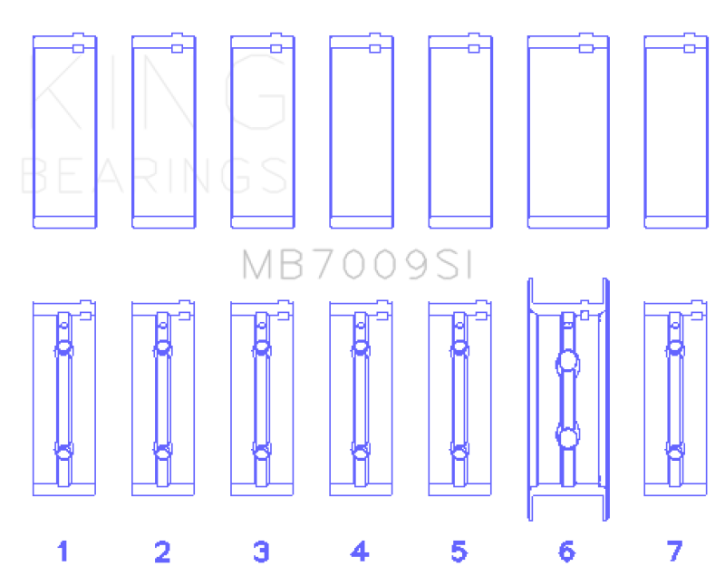 King 89-15 Dodge Cummins Diesel 5.9L 6.7L Inline 6 Main Bearing Set - Size STD