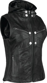 Speed and Strength Hells Belles Leather Vest Womens Black - Small
