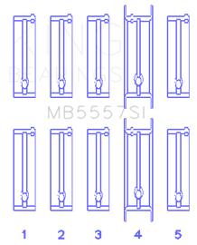 King Engine Bearings ChevrolET 121Ci/Ln2 134Ci (Size +0.50mm) Main Bearing Set