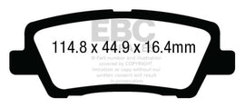EBC 12+ Cadillac ATS 2.0 Turbo Yellowstuff Rear Brake Pads - Mo-Moto