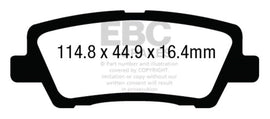 EBC 12+ Cadillac ATS 2.0 Turbo Yellowstuff Rear Brake Pads - Mo-Moto