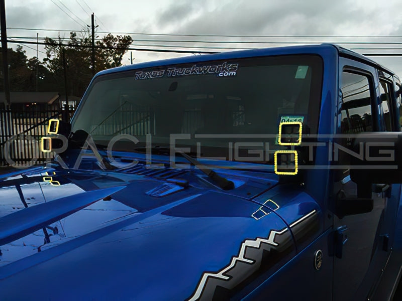 Oracle Off-Road 3in W Square Spotlight with Halo - ColorSHIFT SEE WARRANTY