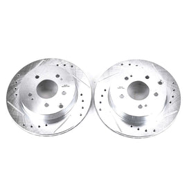 Power Stop 06-12 Mitsubishi Eclipse Rear Evolution Drilled & Slotted Rotors - Pair