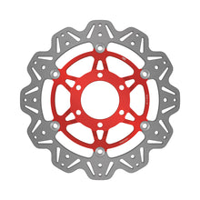 Load image into Gallery viewer, EBC 98-00 Triumph Hinckley Daytona 955i (w/6 Bolt Sngl Side Arm) Frt Lft/Rght Vee Floating Red Rotor