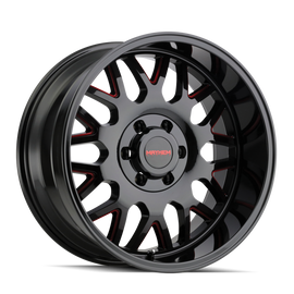 Mayhem 8110 Tripwire 20x9 / 6x139.7 BP / 18mm Offset / 106mm Hub Black w/ Prism Red Wheel