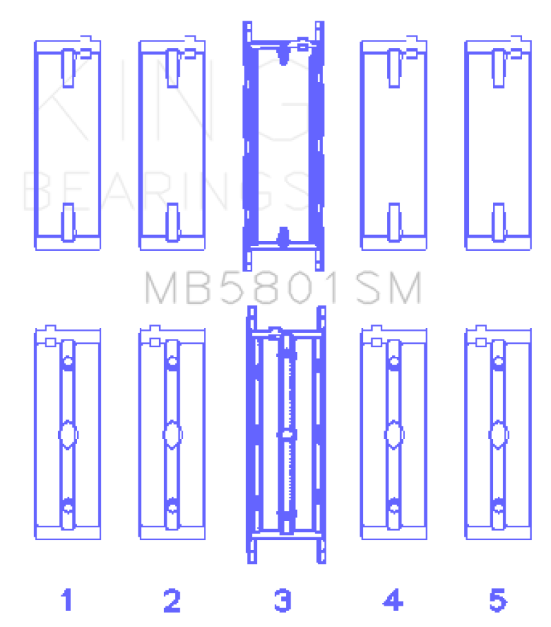 King BMW N63/S63 Crankshaft Main Bearing Set - Size +0.25mm