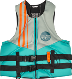 Neoprene Flotation Vest Teal/Grey/Orange Xs