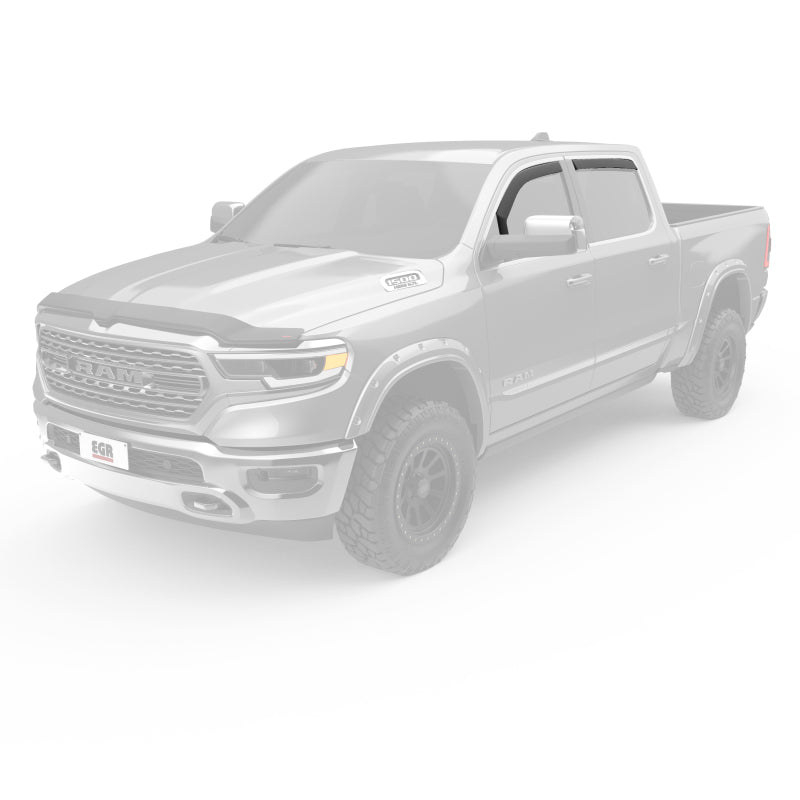 EGR 2019 Dodge Ram 1500 Crew Cab SlimLine In-Channel Window Visors Set of 4 - Dark Smoke - Mo-Moto