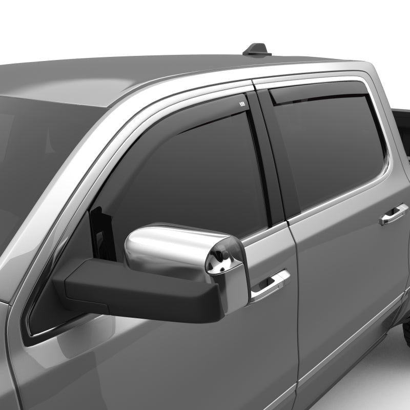 EGR 2019 Dodge Ram 1500 Crew Cab SlimLine In-Channel Window Visors Set of 4 - Dark Smoke - Mo-Moto