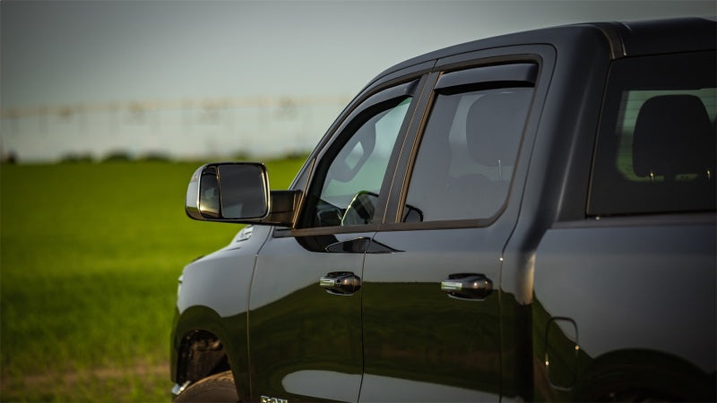 EGR 2019 Dodge Ram 1500 Crew Cab SlimLine In-Channel Window Visors Set of 4 - Dark Smoke - Mo-Moto