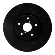 Load image into Gallery viewer, R1 05-17 Subaru WRX STI Front Left Drilled &amp; Slotted Black Brake Rotor