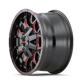 Mayhem 8015 Warrior 17x9 / 6x135 BP / 18mm Offset / 106mm Hub Black w/ Prism Red Wheel