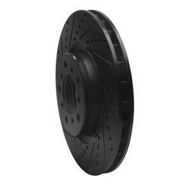 R1 01-06 BMW M3 Right Front Drilled & Slotted Black Brake Rotor