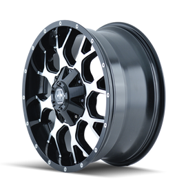 Mayhem 8015 Warrior 22x12 / 5x127 BP / -44mm Offset / 87mm Hub Black/Machined Face Wheel