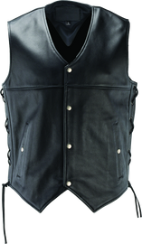 Kuryakyn Leather By River Road Old Skool Leather Vest Black - XL