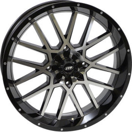 ITP Hurricane 18x6.5 / 4x137 BP / 4+2.5 Offset Gloss Black w/ Milled Edges Wheel