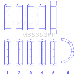 King Ford 281 4.6L SOHC 16V Performance Main Bearing Set - Oversize .026