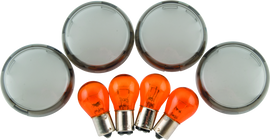 Bikers Choice 00-10 FXST FXD Smoked Turn Signal Lens & Amber Bulb Kit Replaces H-D 69304-02