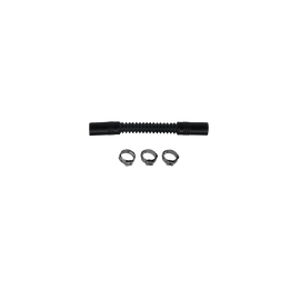 Deatschwerks Convoluted Tubing 100mm Length x 10mm ID Side 1 x 10mm ID Side 2 - Black