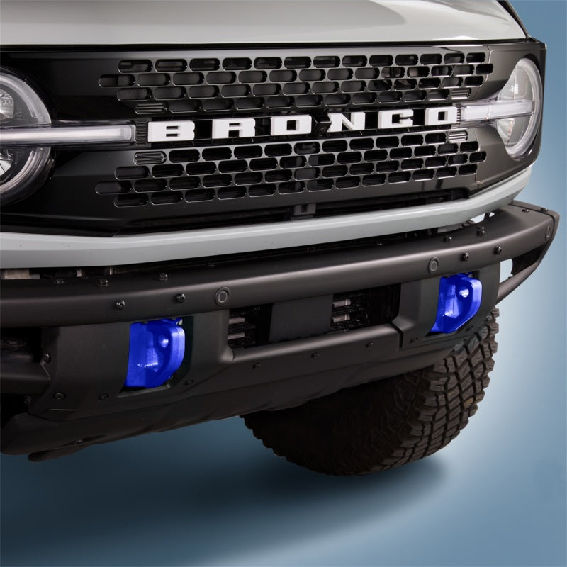 Ford Racing 2021+ Bronco Front Bumper Tow Hooks - Blue (Pair) - Mo-Moto