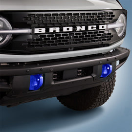 Ford Racing 2021+ Bronco Front Bumper Tow Hooks - Blue (Pair) - Mo-Moto